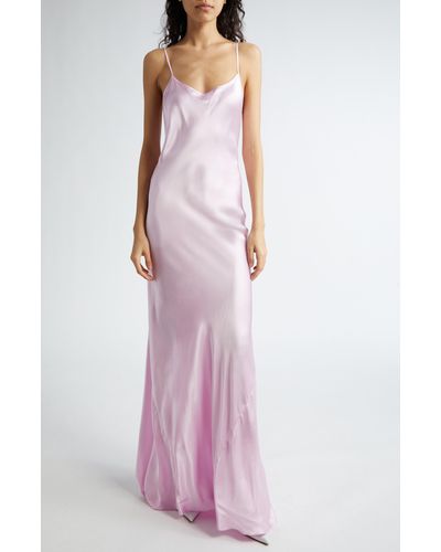 Victoria Beckham Satin Camisole Gown - Pink