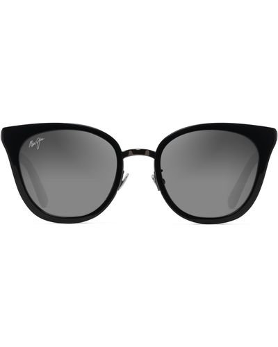 Maui Jim Wood Rose 50.5mm Polarized Cat Eye Sunglasses - Black