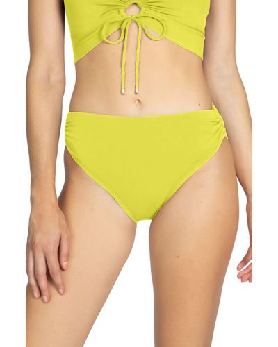 Robin Piccone Aubrey High Waist Bikini Bottoms - Yellow