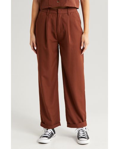Brixton Victory Twill Wide Leg Pants - Red