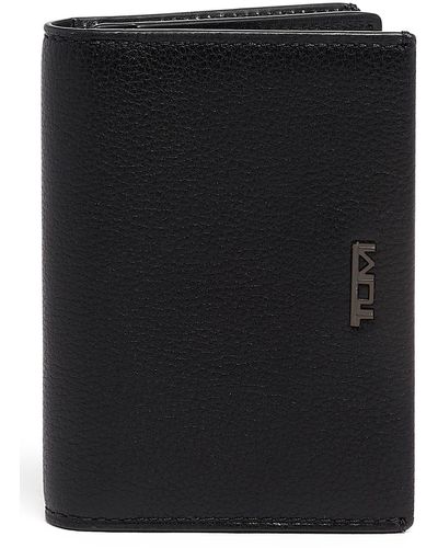 Tumi Gusseted Leather Card Case - Black