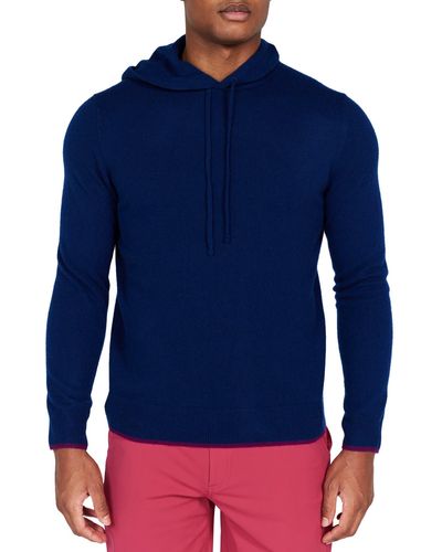 Redvanly Quincy Cashmere Golf Hoodie - Blue