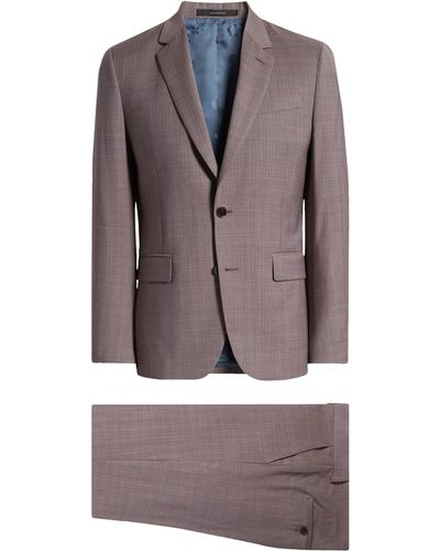 Paul Smith Tailored Fit Check Wool Suit - Gray