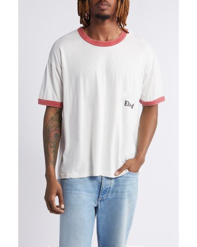 Elwood Ringer Graphic T-shirt - White