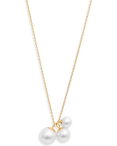 POPPY FINCH Trio Cultured Pearl Pendant Necklace - Multicolor