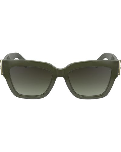 Longchamp 53mm Gradient Modified Rectangular Sunglasses - Green