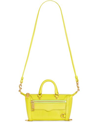 Rebecca Minkoff Micro Mini M.a.b. Leather Crossbody Bag - Yellow