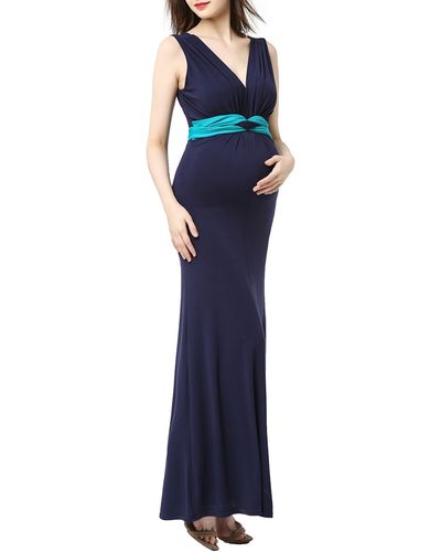 Kimi + Kai Scarlett Maternity Maxi Dress - Blue