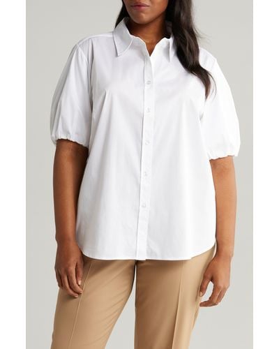 Jones New York Elbow Sleeves Shirt - White