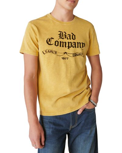 Lucky Brand Bad Company 1977 Cotton Graphic T-shirt - Orange
