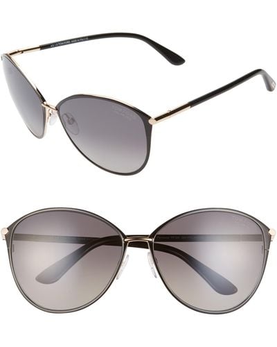 Tom Ford Penelope 59mm Gradient Polarized Cat Eye Sunglasses - Gray
