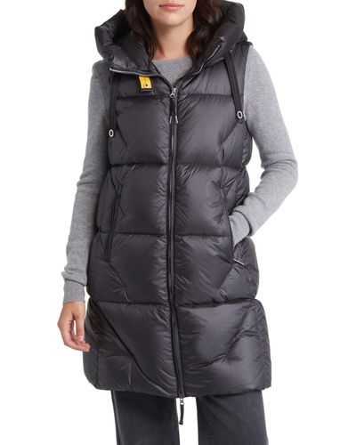 Parajumpers Zuly Water Repellent 750 Fill Power Hooded Puffer Vest - Gray