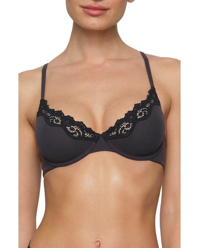 Skims Fits Everybody Lace Unlined Demi Bra - Black