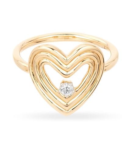 Adina Reyter Groovy Diamond Open Heart Ring - White