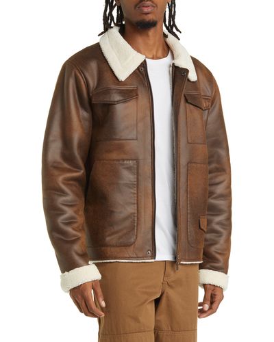 Native Youth Faux Shearling Jacket - Brown
