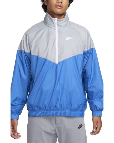 Nike Water Repellent Half Zip Pullover - Blue
