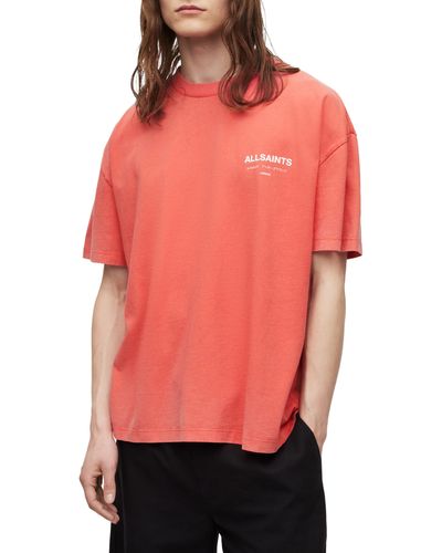 AllSaints Underground Oversize Graphic T-shirt - Red