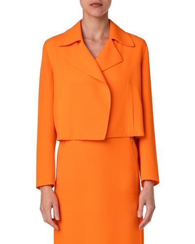 Akris Virgin Wool Crepe Jacket - Orange