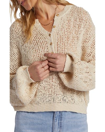 Billabong Warmin' Up Open Stitch Cardigan - Natural