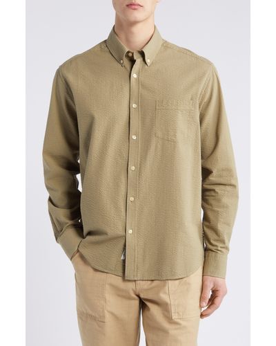 Forét Bush Seersucker Button-down Shirt - Natural
