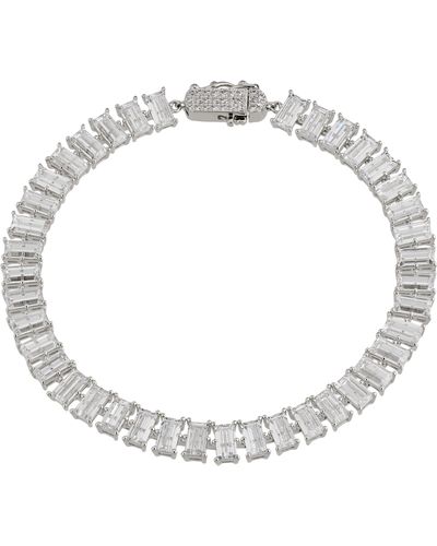 Nadri Chateau Baguette Cubic Zirconia Tennis Bracelet - White