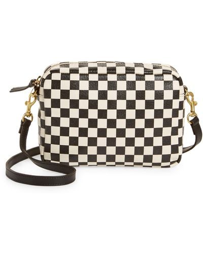 Clare V. Midi Sac Checkerboard Leather Crossbody Bag - Multicolor