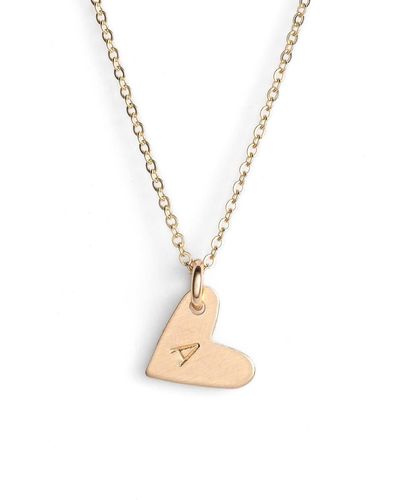 Nashelle 14k-gold Fill Initial Mini Heart Pendant Necklace - Metallic