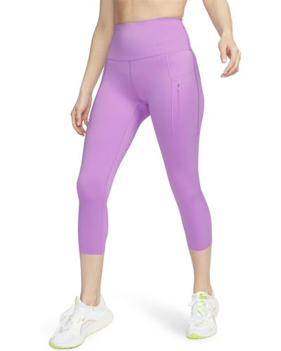 Nike Dri-fit Go Firm Support High Waist Crop leggings - Purple