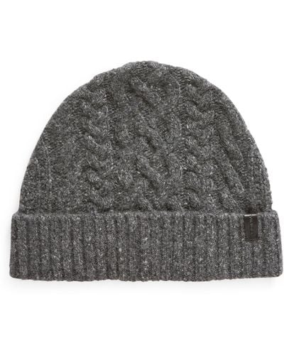 Vince Donegal Cable Stitch Cashmere Beanie - Gray