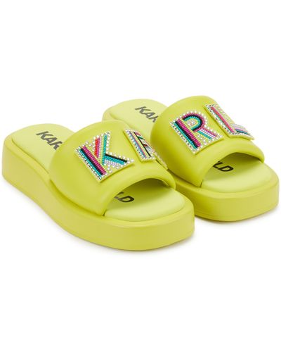 Karl Lagerfeld Opal Platform Slide Sandal - Yellow