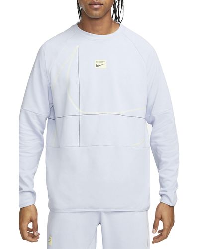 Nike French Terry Cotton Blend Crewneck Sweatshirt - White