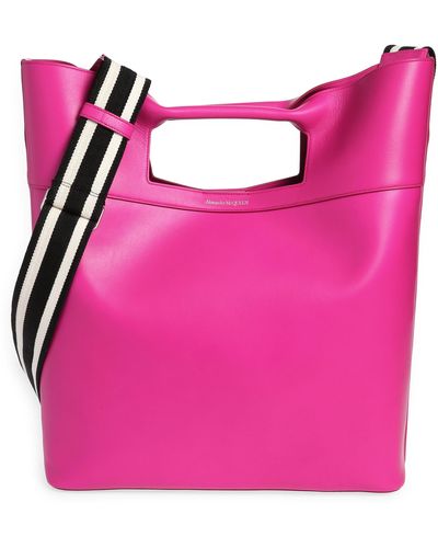 Alexander McQueen The Bow Leather Top Handle Bag - Pink