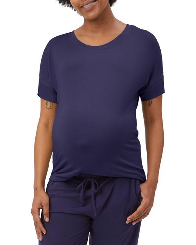 Stowaway Collection Maternity Lounge T-shirt - Blue