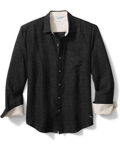 Tommy Bahama Ventana Plaid Linen Button-up Shirt - Black