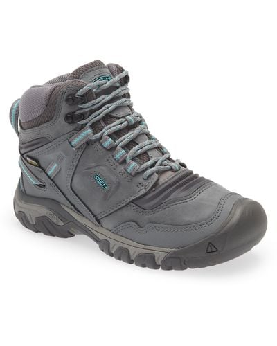 Keen Ridge Flex Mid Waterproof Hiking Boot - Gray