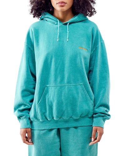 iets frans... Embroidered Logo Cotton Blend Hoodie - Blue
