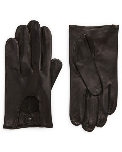Seymoure Gloves Washable Leather Driver Gloves - Black