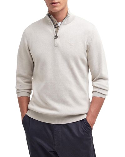 Barbour Cotton Half Zip Sweater - Gray