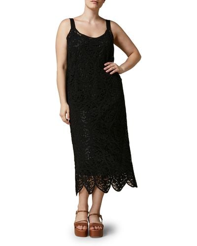Marina Rinaldi Riber Lace Midi Dress - Black