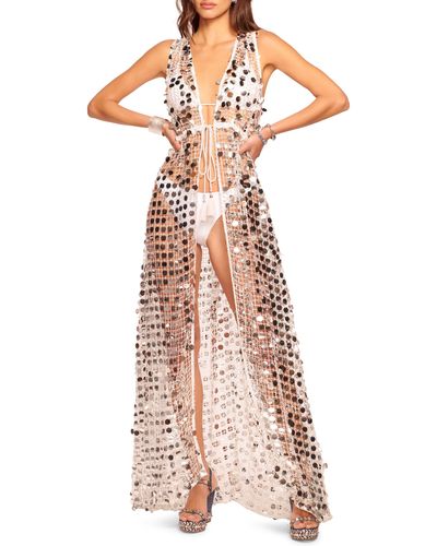 Ramy Brook Michaela Sequin Sheer Cover-up Maxi Dress - Multicolor