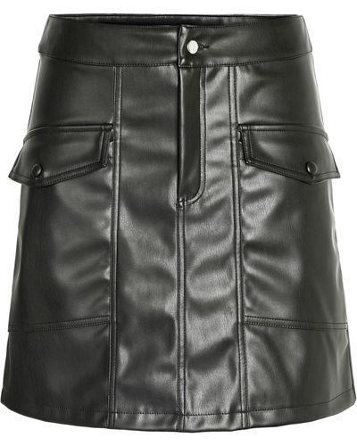 Noisy May Andy Faux Leather Miniskirt - Black