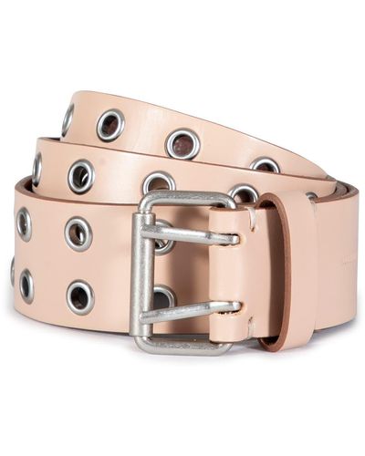 AllSaints Leather Grommet Belt - Pink