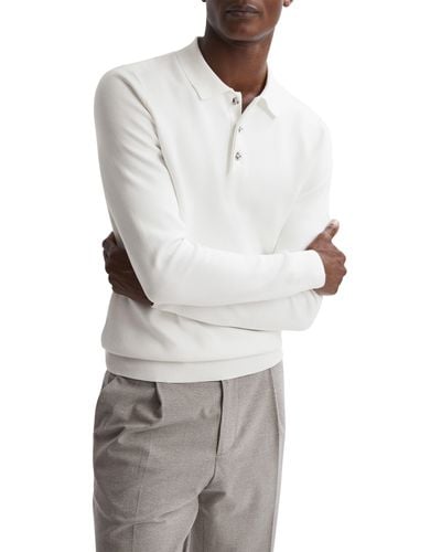Reiss Sharp Polo Sweater - White