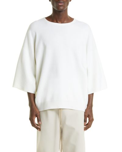 Fear of God Eternal Lightweight Merino Wool Short Sleeve Sweater Cream