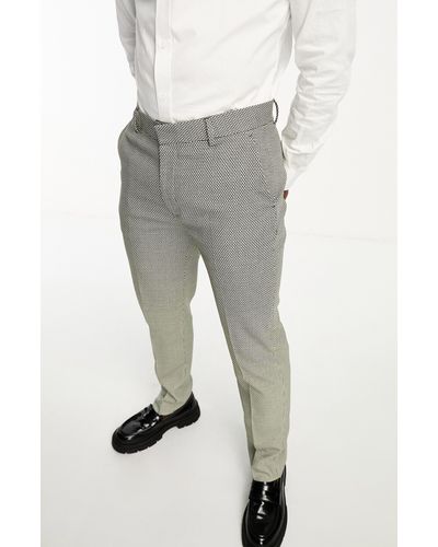 ASOS Textured Skinny Fit Suit Pants - Gray