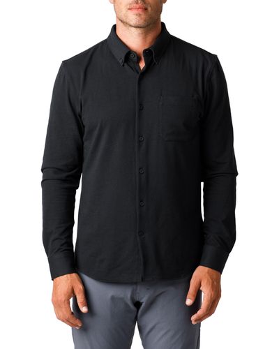 Western Rise X Performance Cotton Blend Button-down Shirt - Black