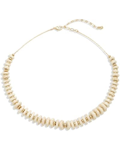 Nordstrom Beaded Disc Stone Necklace - White