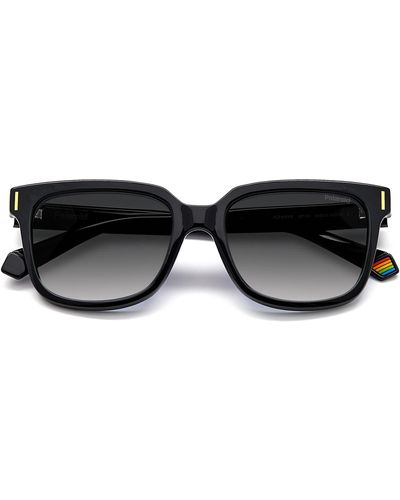 Polaroid 54mm Polarized Rectangular Sunglasses - Black