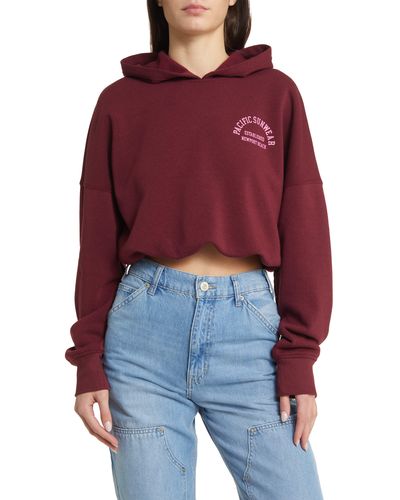 PacSun Bubble Graphic Crop Hoodie - Red