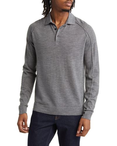 Good Man Brand Mvp Wool Polo Sweater - Gray